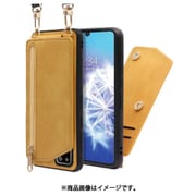 WORK54AO-YL-ZERO6 [LOOF SHOULDER-FLIP AQUOS zero6 用 背面型スマホショルダーケース ロングストラップ＆カードポケット付き ゴールデンイエロー]