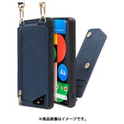 WORK54GG-BU-GPX4A5G [LOOF SHOULDER-FLIP Google Pixel 4a 5G 用 背面型スマホショルダーケース ロングストラップ＆カードポケット付き クラシックブルー]