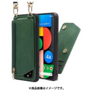 WORK54GG-GN-GPX4A5G [LOOF SHOULDER-FLIP Google Pixel 4a 5G 用 背面型スマホショルダーケース ロングストラップ＆カードポケット付き オリーブグリーン]
