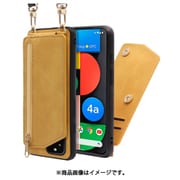 WORK54GG-YL-GPX4A5G [LOOF SHOULDER-FLIP Google Pixel 4a 5G 用 背面型スマホショルダーケース ロングストラップ＆カードポケット付き ゴールデンイエロー]