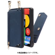 WORK54GG-BU-GPX5 [LOOF SHOULDER-FLIP Google Pixel 5 用 背面型スマホショルダーケース ロングストラップ＆カードポケット付き クラシックブルー]