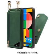 WORK54GG-GN-GPX5A5G [LOOF SHOULDER-FLIP Google Pixel 5a（5G） 用 背面型スマホショルダーケース ロングストラップ＆カードポケット付き オリーブグリーン]