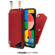 WORK54GG-RD-GPX5A5G [LOOF SHOULDER-FLIP Google Pixel 5a（5G） 用 背面型スマホショルダーケース ロングストラップ＆カードポケット付き ロイヤルレッド]