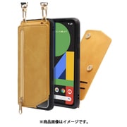 WORK54GG-YL-PX4 [LOOF SHOULDER-FLIP Google Pixel 4 用 背面型スマホショルダーケース ロングストラップ＆カードポケット付き ゴールデンイエロー]