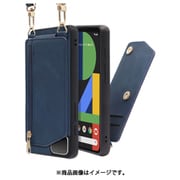 WORK54GG-BU-PX4XL [LOOF SHOULDER-FLIP Google Pixel 4 XL 用 背面型スマホショルダーケース ロングストラップ＆カードポケット付き クラシックブルー]