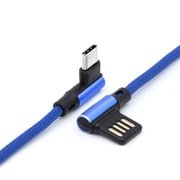 アルミニウムヘッド 両L型ケーブル for USB Type-C 1.0m ブルー AHLTC10-BL