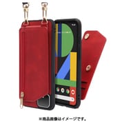 WORK54GG-RD-PX4XL [LOOF SHOULDER-FLIP Google Pixel 4 XL 用 背面型スマホショルダーケース ロングストラップ＆カードポケット付き ロイヤルレッド]