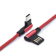 アルミニウムヘッド 両L型ケーブル for USB Type-C 1.0m レッド AHLTC10-RD