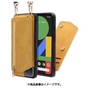 WORK54GG-YL-PX4XL [LOOF SHOULDER-FLIP Google Pixel 4 XL 用 背面型スマホショルダーケース ロングストラップ＆カードポケット付き ゴールデンイエロー]