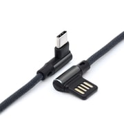 アルミニウムヘッド 両L型ケーブル for USB Type-C 2.0m ブラック AHLTC20-BK