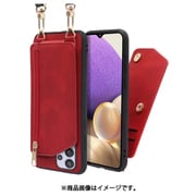 LOOF SHOULDER-FLIP Galaxy A32 5G 用 背面型スマホショルダーケース ロングストラップ＆カードポケット付き ロイヤルレッド WORK54GX-RD-GA325G