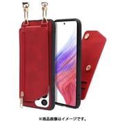 LOOF SHOULDER-FLIP Galaxy A53 5G 用 背面型スマホショルダーケース ロングストラップ＆カードポケット付き ロイヤルレッド WORK54GX-RD-GA535G