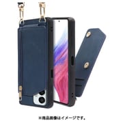 LOOF SHOULDER-FLIP Galaxy M23 5G 用 背面型スマホショルダーケース ロングストラップ&カードポケット付き クラシックブルー WORK54GX-BU-GM23