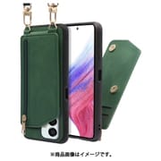 LOOF SHOULDER-FLIP Galaxy M23 5G 用 背面型スマホショルダーケース ロングストラップ&カードポケット付き オリーブグリーン WORK54GX-GN-GM23