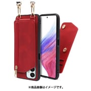 LOOF SHOULDER-FLIP Galaxy M23 5G 用 背面型スマホショルダーケース ロングストラップ&カードポケット付き ロイヤルレッド WORK54GX-RD-GM23