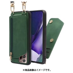 LOOF SHOULDER-FLIP Galaxy Note20 Ultra 5G 用 背面型スマホショルダーケース ロングストラップ＆カードポケット付き オリーブグリーン WORK54GX-GN-GN20U5G