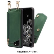 LOOF SHOULDER-FLIP Galaxy S20 Ultra 用 背面型スマホショルダーケース ロングストラップ&カードポケット付き オリーブグリーン WORK54GX-GN-GS20U
