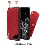 LOOF SHOULDER-FLIP Galaxy S20 Ultra 用 背面型スマホショルダーケース ロングストラップ&カードポケット付き ロイヤルレッド WORK54GX-RD-GS20U