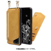 LOOF SHOULDER-FLIP Galaxy S20 Ultra 用 背面型スマホショルダーケース ロングストラップ&カードポケット付き ゴールデンイエロー WORK54GX-YL-GS20U