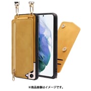 LOOF SHOULDER-FLIP Galaxy S21 用 背面型スマホショルダーケース ロングストラップ&カードポケット付き ゴールデンイエロー WORK54GX-YL-GS21