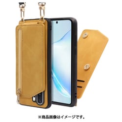 LOOF SHOULDER-FLIP Galaxy Note10＋ 用 背面型スマホショルダーケース ロングストラップ＆カードポケット付き ゴールデンイエロー WORK54GX-YL-N10P