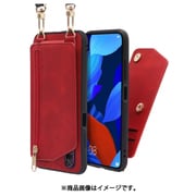 WORK54HW-RD-NV5T [LOOF SHOULDER-FLIP HUAWEI nova 5T 用 背面型スマホショルダーケース ロングストラップ＆カードポケット付き ロイヤルレッド]