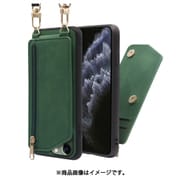 WORK54IP-GN-11P [LOOF SHOULDER-FLIP iPhone 11 Pro 用 背面型スマホショルダーケース ロングストラップ＆カードポケット付き オリーブグリーン]