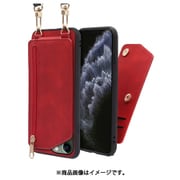 WORK54IP-RD-11P [LOOF SHOULDER-FLIP iPhone 11 Pro 用 背面型スマホショルダーケース ロングストラップ＆カードポケット付き ロイヤルレッド]