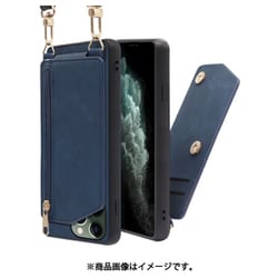 WORK54IP-BU-11PM [LOOF SHOULDER-FLIP iPhone 11 Pro Max 用 背面型スマホショルダーケース ロングストラップ＆カードポケット付き クラシックブルー]