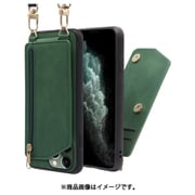 WORK54IP-GN-11PM [LOOF SHOULDER-FLIP iPhone 11 Pro Max 用 背面型スマホショルダーケース ロングストラップ＆カードポケット付き オリーブグリーン]