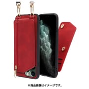 WORK54IP-RD-11PM [LOOF SHOULDER-FLIP iPhone 11 Pro Max 用 背面型スマホショルダーケース ロングストラップ＆カードポケット付き ロイヤルレッド]