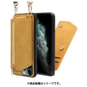 WORK54IP-YL-11PM [LOOF SHOULDER-FLIP iPhone 11 Pro Max 用 背面型スマホショルダーケース ロングストラップ＆カードポケット付き ゴールデンイエロー]