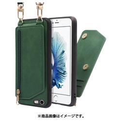 WORK54IP-GN-6P [LOOF SHOULDER-FLIP iPhone 6Plus/6sPlus 用 背面型スマホショルダーケース ロングストラップ＆カードポケット付き オリーブグリーン]