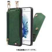 WORK54IP-GN-6P [LOOF SHOULDER-FLIP iPhone 6Plus/6sPlus 用 背面型スマホショルダーケース ロングストラップ＆カードポケット付き オリーブグリーン]