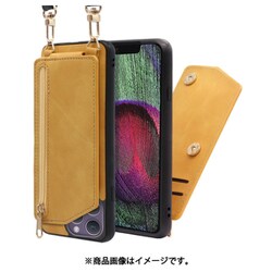 WORK54IP-YL-IP14PM [LOOF SHOULDER-FLIP iPhone 14 Pro Max 用 背面型スマホショルダーケース ロングストラップ＆カードポケット付き ゴールデンイエロー]