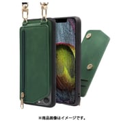 WORK54IP-GN-IP14PRO [LOOF SHOULDER-FLIP iPhone 14 Pro 用 背面型スマホショルダーケース ロングストラップ＆カードポケット付き オリーブグリーン]