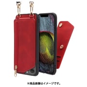 WORK54IP-RD-IP14PRO [LOOF SHOULDER-FLIP iPhone 14 Pro 用 背面型スマホショルダーケース ロングストラップ＆カードポケット付き ロイヤルレッド]