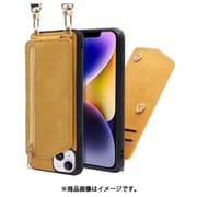 WORK54IP-YL-IP14PS [LOOF SHOULDER-FLIP iPhone 14 Plus 用 背面型スマホショルダーケース ロングストラップ＆カードポケット付き ゴールデンイエロー]