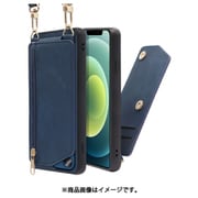 WORK54IP-BU-IP2061 [LOOF SHOULDER-FLIP iPhone 12/12 Pro 用 背面型スマホショルダーケース ロングストラップ＆カードポケット付き クラシックブルー]
