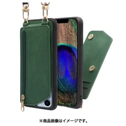 WORK54IP-GN-IP21TR61P [LOOF SHOULDER-FLIP iPhone 13 Pro 用 背面型スマホショルダーケース ロングストラップ＆カードポケット付き オリーブグリーン]