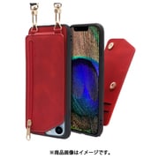 WORK54IP-RD-IP21TR61P [LOOF SHOULDER-FLIP iPhone 13 Pro 用 背面型スマホショルダーケース ロングストラップ＆カードポケット付き ロイヤルレッド]