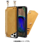 WORK54IP-YL-IP21TR67 [LOOF SHOULDER-FLIP iPhone 13 Pro Max 用 背面型スマホショルダーケース ロングストラップ＆カードポケット付き ゴールデンイエロー]