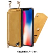 WORK54IP-YL-X [LOOF SHOULDER-FLIP iPhone X/XS 用 背面型スマホショルダーケース ロングストラップ＆カードポケット付き ゴールデンイエロー]