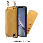 WORK54IP-YL-XR [LOOF SHOULDER-FLIP iPhone XR 用 背面型スマホショルダーケース ロングストラップ＆カードポケット付き ゴールデンイエロー]