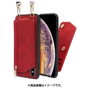 WORK54IP-RD-XSM [LOOF SHOULDER-FLIP iPhone XS Max 用 背面型スマホショルダーケース ロングストラップ＆カードポケット付き ロイヤルレッド]