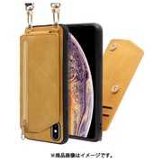WORK54IP-YL-XSM [LOOF SHOULDER-FLIP iPhone XS Max 用 背面型スマホショルダーケース ロングストラップ＆カードポケット付き ゴールデンイエロー]