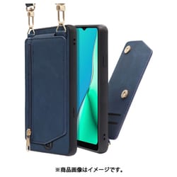 WORK54OPP-BU-A5 [LOOF SHOULDER-FLIP OPPO A5 2020 用 背面型スマホショルダーケース ロングストラップ＆カードポケット付き クラシックブルー]