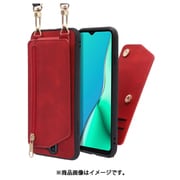 WORK54OPP-RD-A5 [LOOF SHOULDER-FLIP OPPO A5 2020 用 背面型スマホショルダーケース ロングストラップ＆カードポケット付き ロイヤルレッド]
