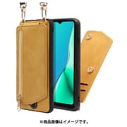 WORK54OPP-YL-A5 [LOOF SHOULDER-FLIP OPPO A5 2020 用 背面型スマホショルダーケース ロングストラップ＆カードポケット付き ゴールデンイエロー]