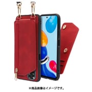 WORK54XMI-RD-MIRDN11 [LOOF SHOULDER-FLIP Xiaomi Redmi Note 11 用 背面型スマホショルダーケース ロングストラップ＆カードポケット付き ロイヤルレッド]